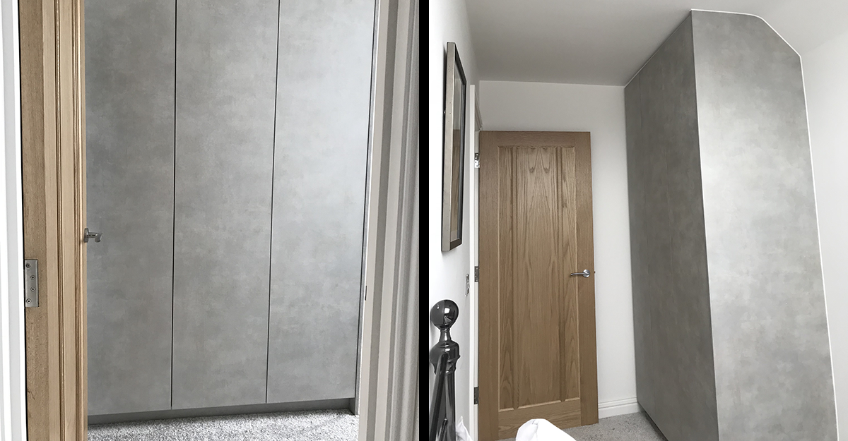 bespoke modern vinyl wrapped flat door bedroom kent